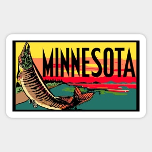 Vintage Style Minnesota Fish Design Sticker